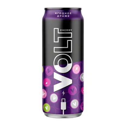 Изображение товара Энергетический напиток со вкусом ягодного драже Volt Energy 450мл Изображение товара Энергетический напиток со вкусом ягодного драже Volt Energy 450мл