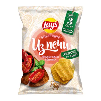Изображение товара Чипсы Lays Из печи Вяленые томаты и базилик 81г