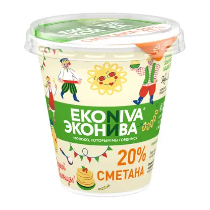 Изображение товара Сметана ЭкоНива 20% 300г