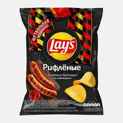 Чипсы Рифлёные со вкусом Колбаски братвурст по немецки Lays 105г