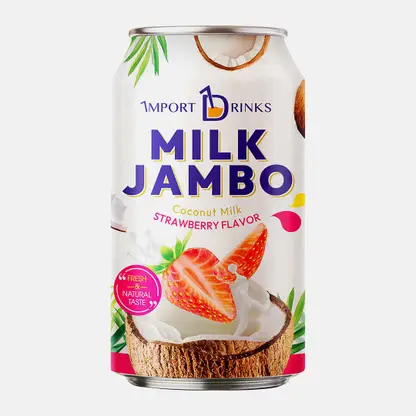 Кокосовое молоко со вкусом клубники Milk Jambo 330мл