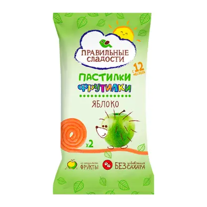 Изображение товара Пастилки Фрутилки Яблоко Правильные Сладости 15г