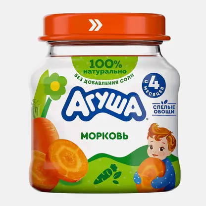Пюре из моркови с 4 месяцев Агуша 80г