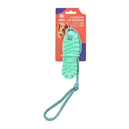 Изображение товара Игрушка для собак подошва на веревке 0.57 кг безопасная и прочная
