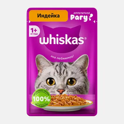 Влажный корм для кошек Whiskas Рагу с индейкой 75г