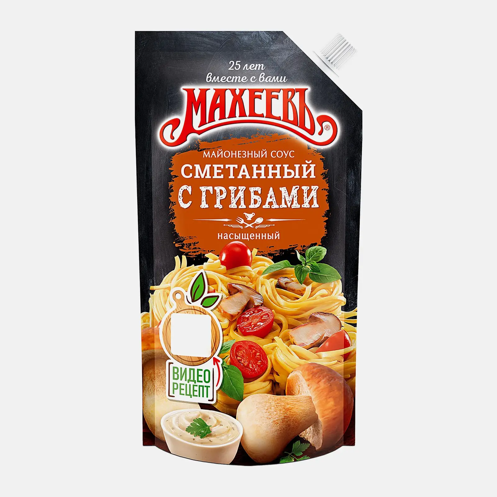 Изображение товара Соус Махеевъ Сметанный с грибами 200 мл для закусок и пиццы