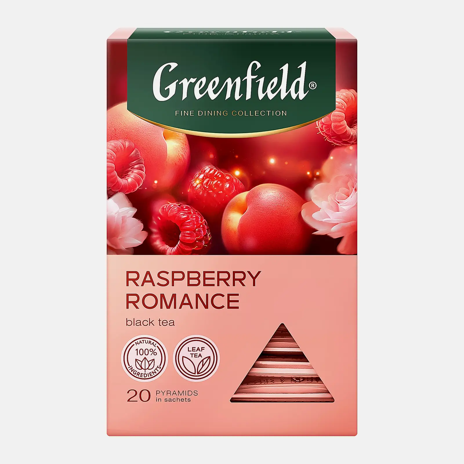 Чёрный чай ароматизированный Greenfield Raspberry Romance 20 пирамидок Чёрный чай ароматизированный Greenfield Raspberry Romance 20 пирамидок