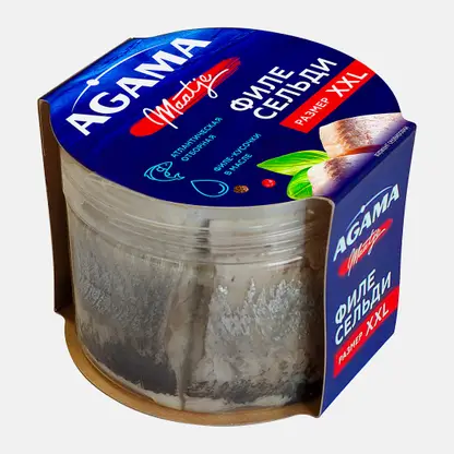 Сельдь атлантическая филе-кусочки в масле Агама 250г