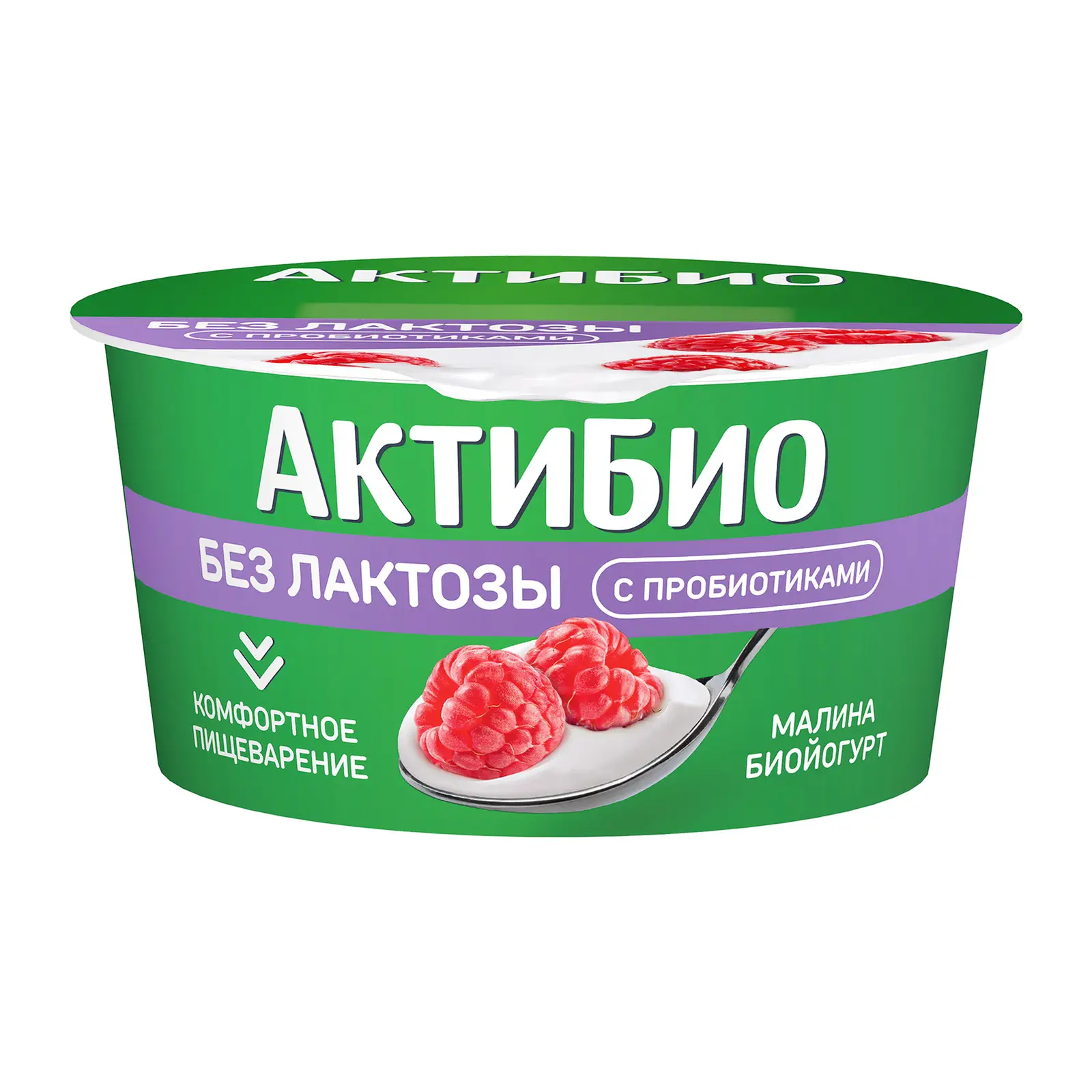 Изображение товара Биойогурт Актибио малина безлактозный 3.0% 130г