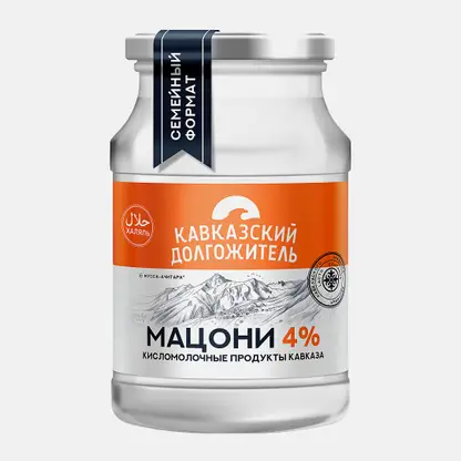 Мацони Кавказский долгожитель термостатный 4% 900г
