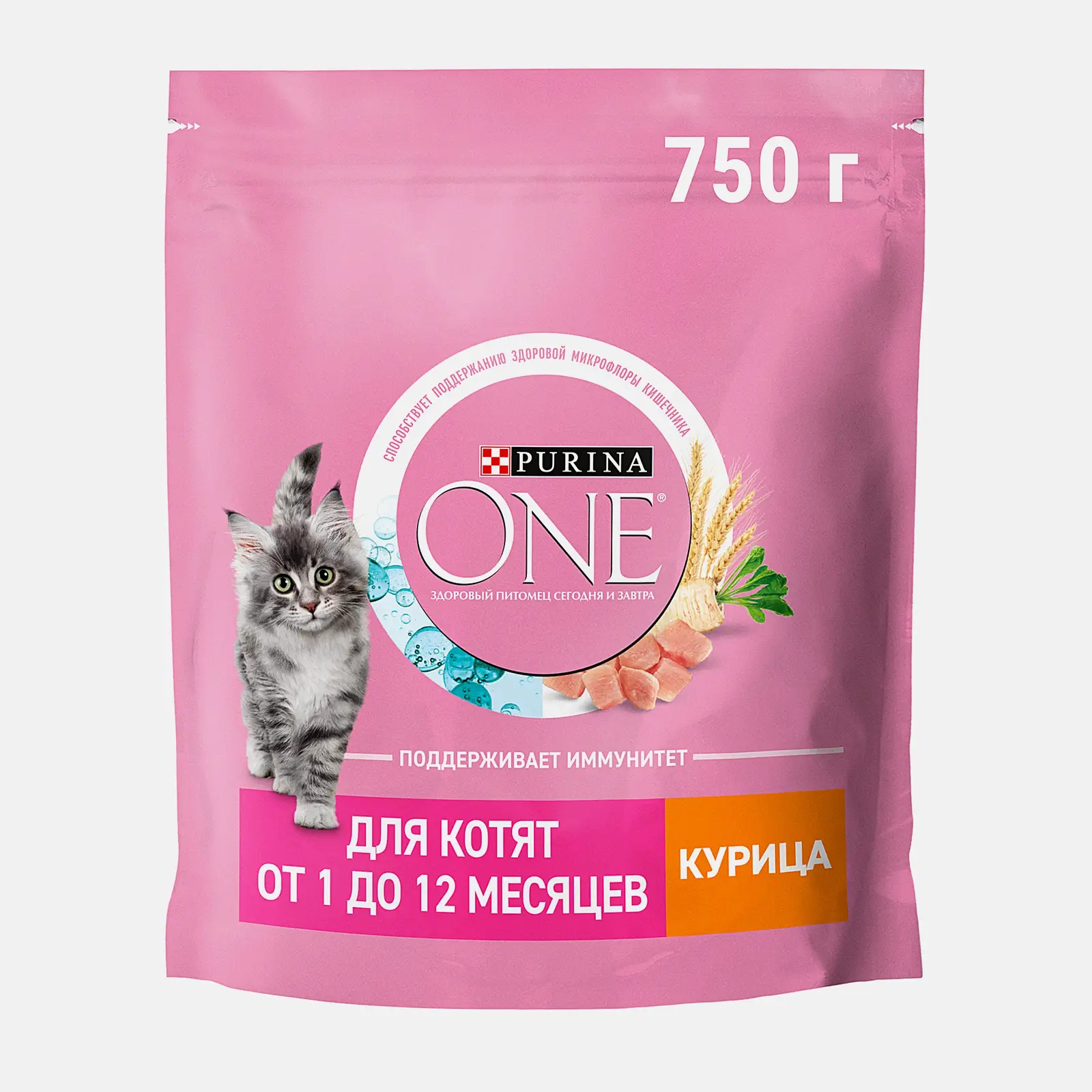 Изображение товара Сухой корм для котят Purina ONE с курицей и злаками 750г