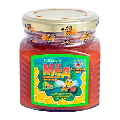 Изображение товара Мед Ульеград Таежный цветочный натуральный 350гр - натуральный экологический продукт