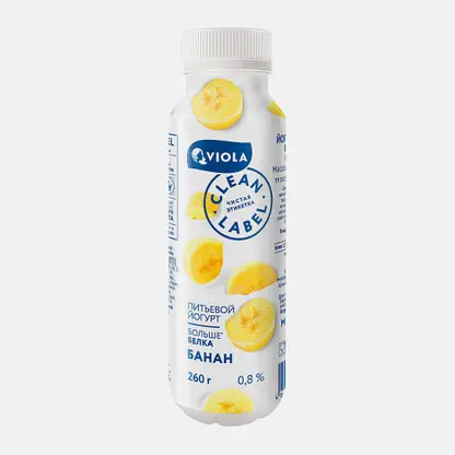 Йогурт питьевой Viola Clean Label банан 0.8% 260г