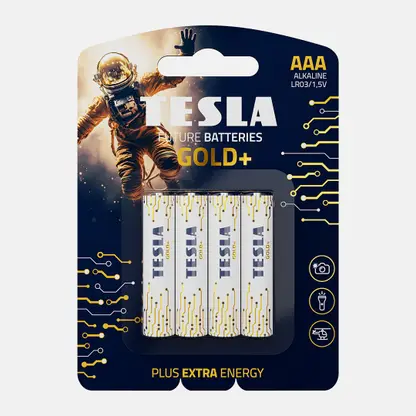 Батарейка AAA 4шт Gold Tesla