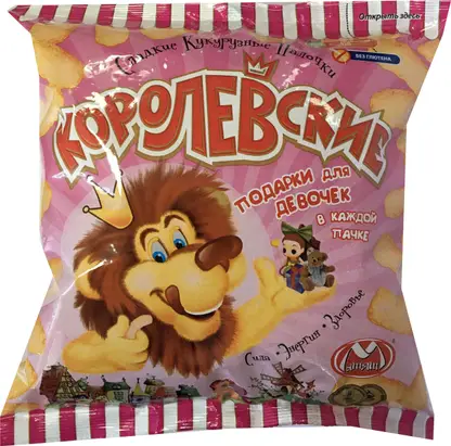 Изображение товара Кукурузные палочки Королевские в сахарной пудре 70г с подарком