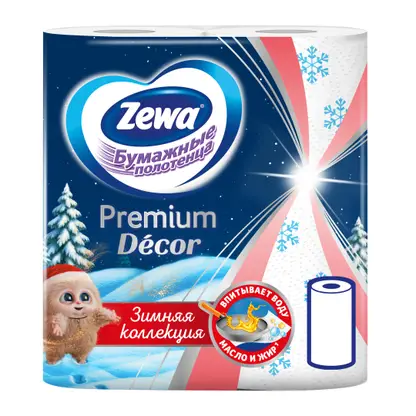 Изображение товара Бумажные полотенца Zewa Premium Decor 2 рулона в ассортименте