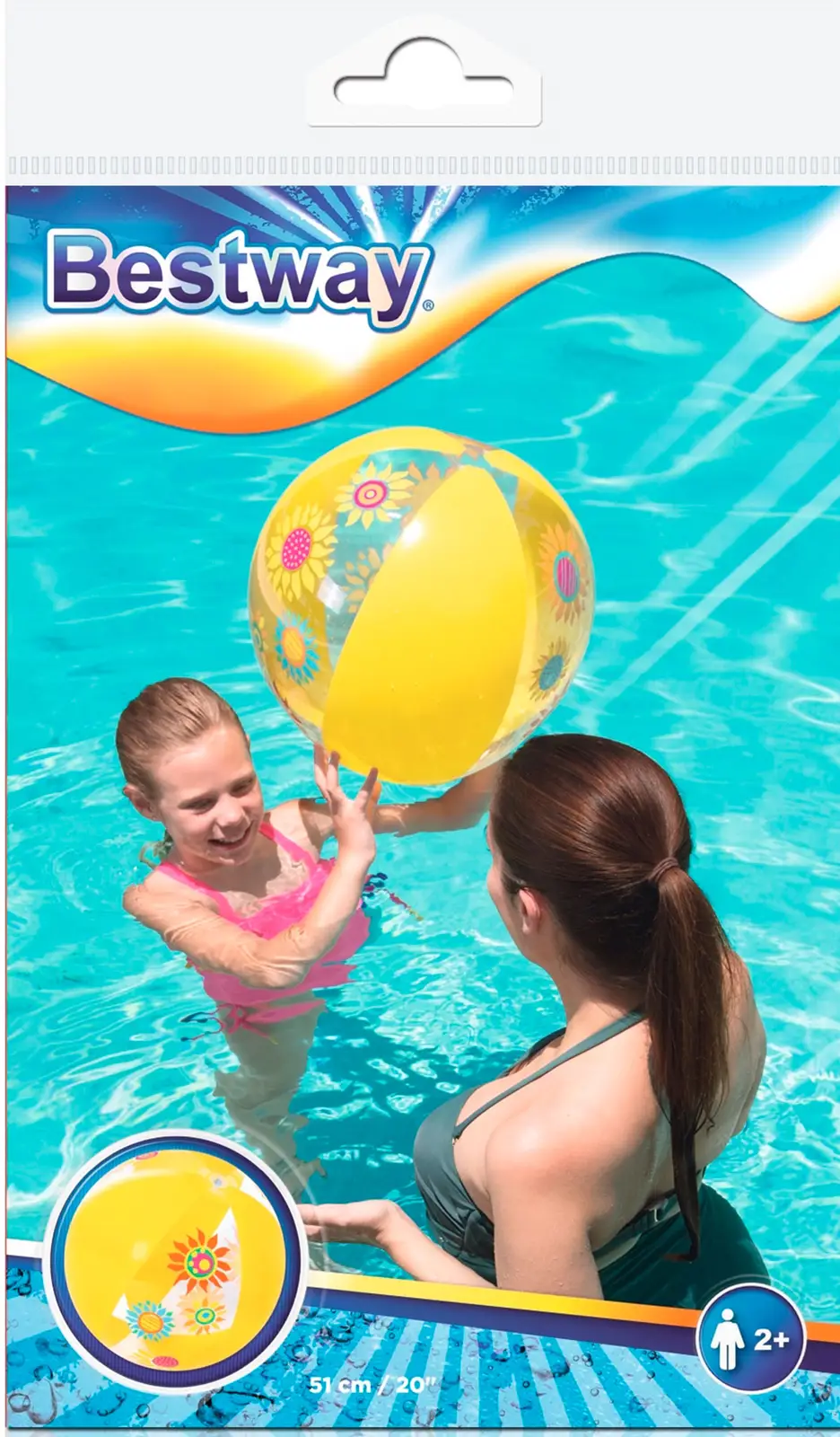 Мяч Bestway 31036-1 пляжный Яркий дизайн 51см