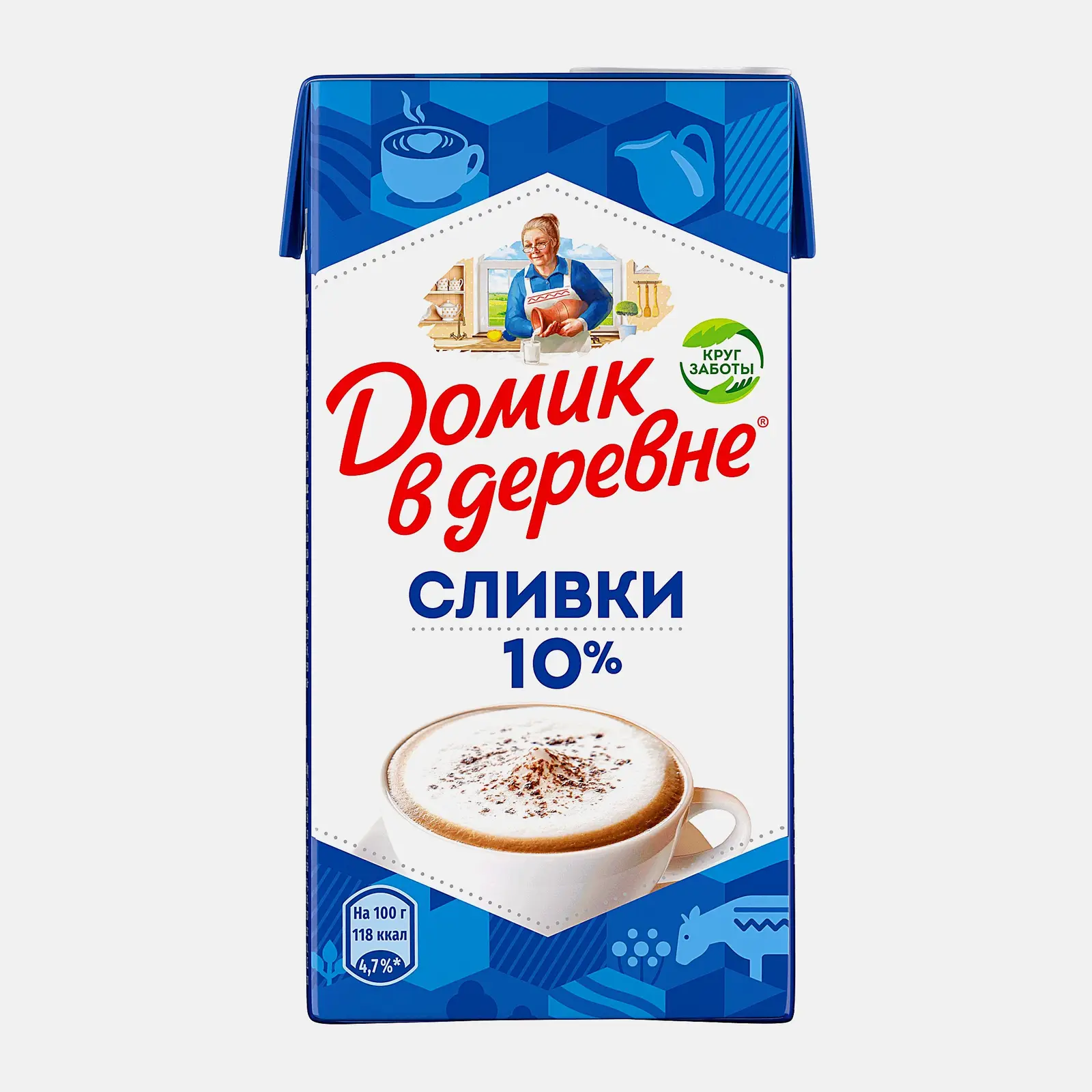 Изображение товара Сливки стерилизованные Домик в деревне 10% 480г