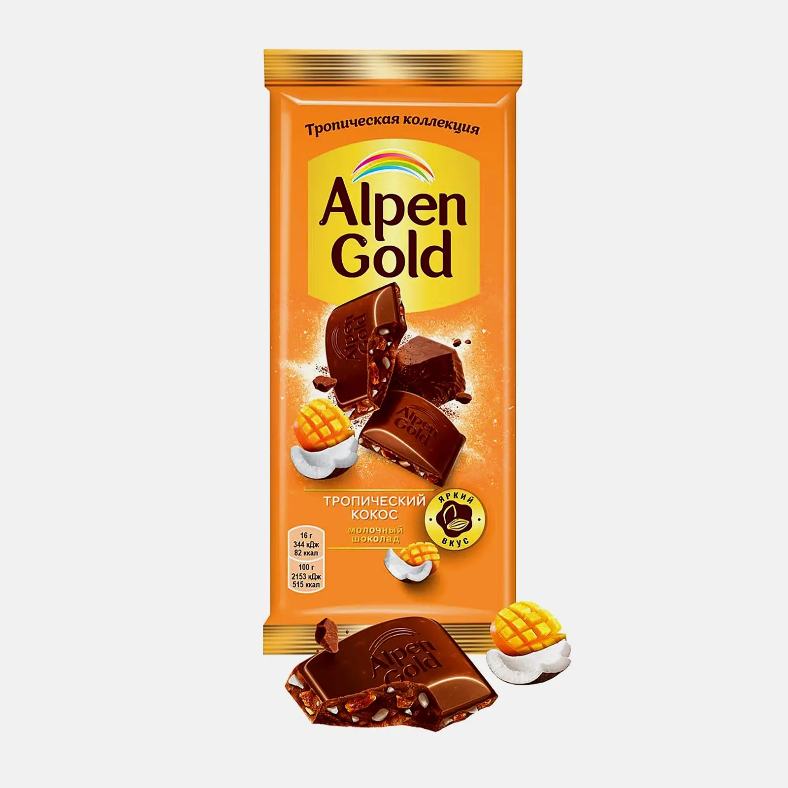 Шоколад молочный Тропический кокос Alpen Gold 80г Шоколад молочный Тропический кокос Alpen Gold 80г
