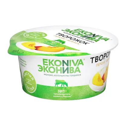 Изображение товара Творожок Эконива с персиком и абрикосом 5% 125г натуральный вкус
