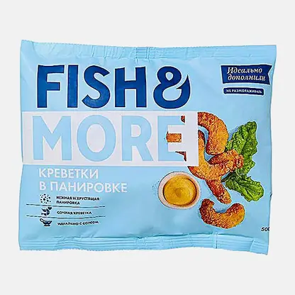 Белоногие креветки в панировке Fish & More 500г