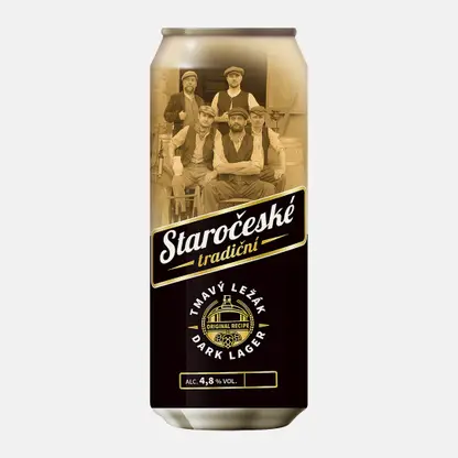 Пиво Staroceske Tradicni темное фильтрованное 4.8% 500мл