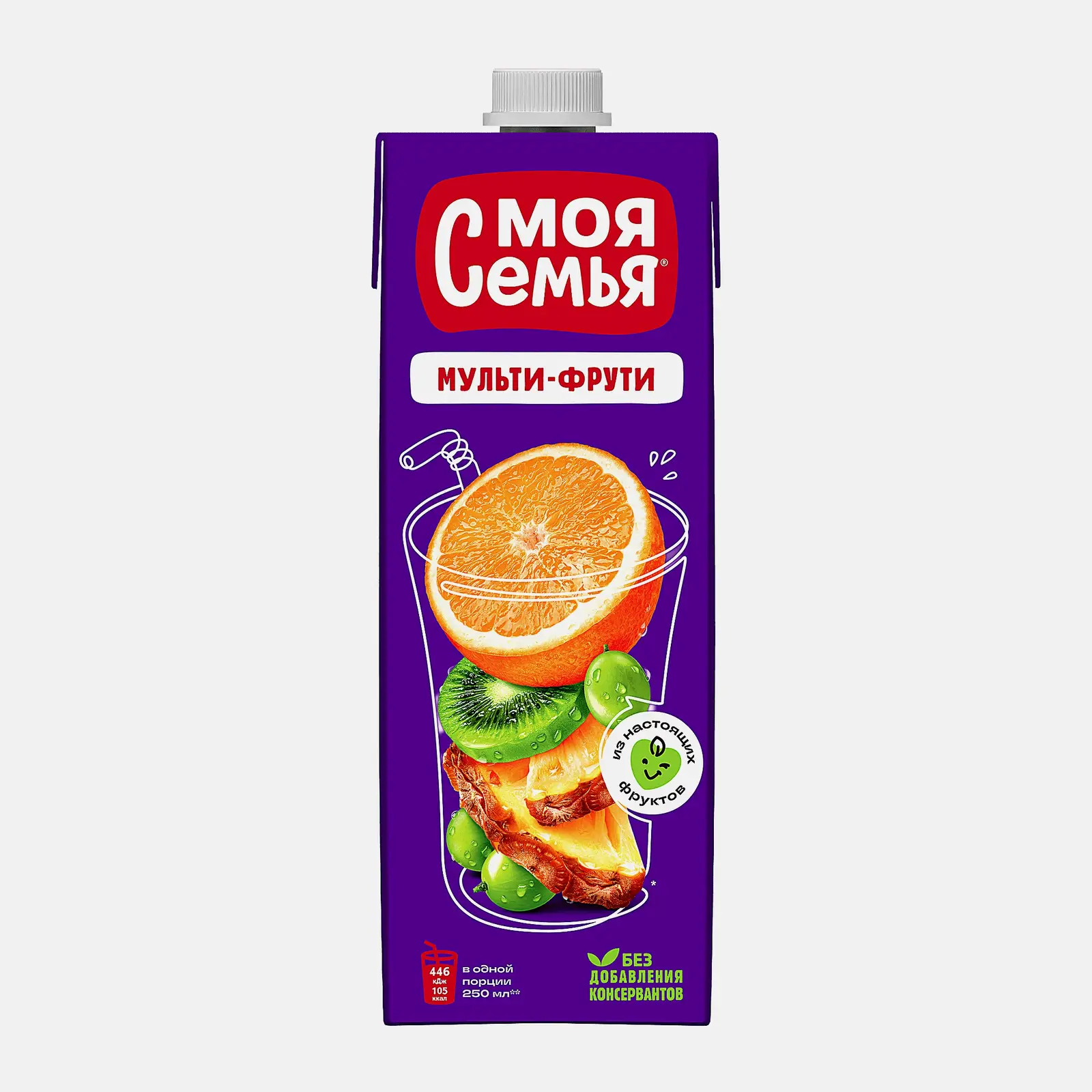 Напиток сокосодержащий Моя семья Мульти-фрути 950мл Напиток сокосодержащий Моя семья Мульти-фрути 950мл