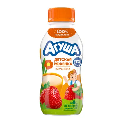Изображение товара Детская ряженка Агуша Клубника 2.9% 180г