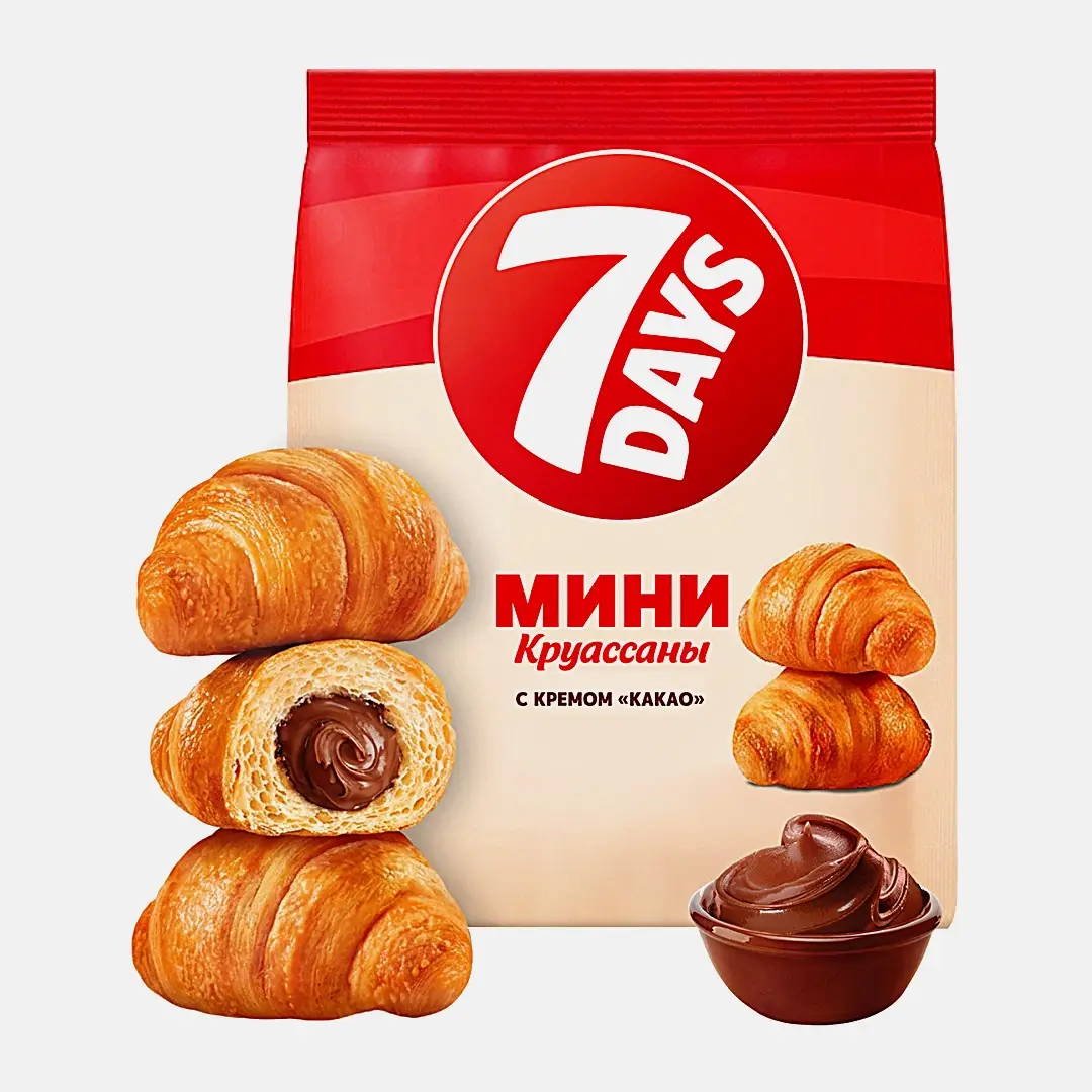 Мини-круассаны с какао-кремом 7 Days 123г