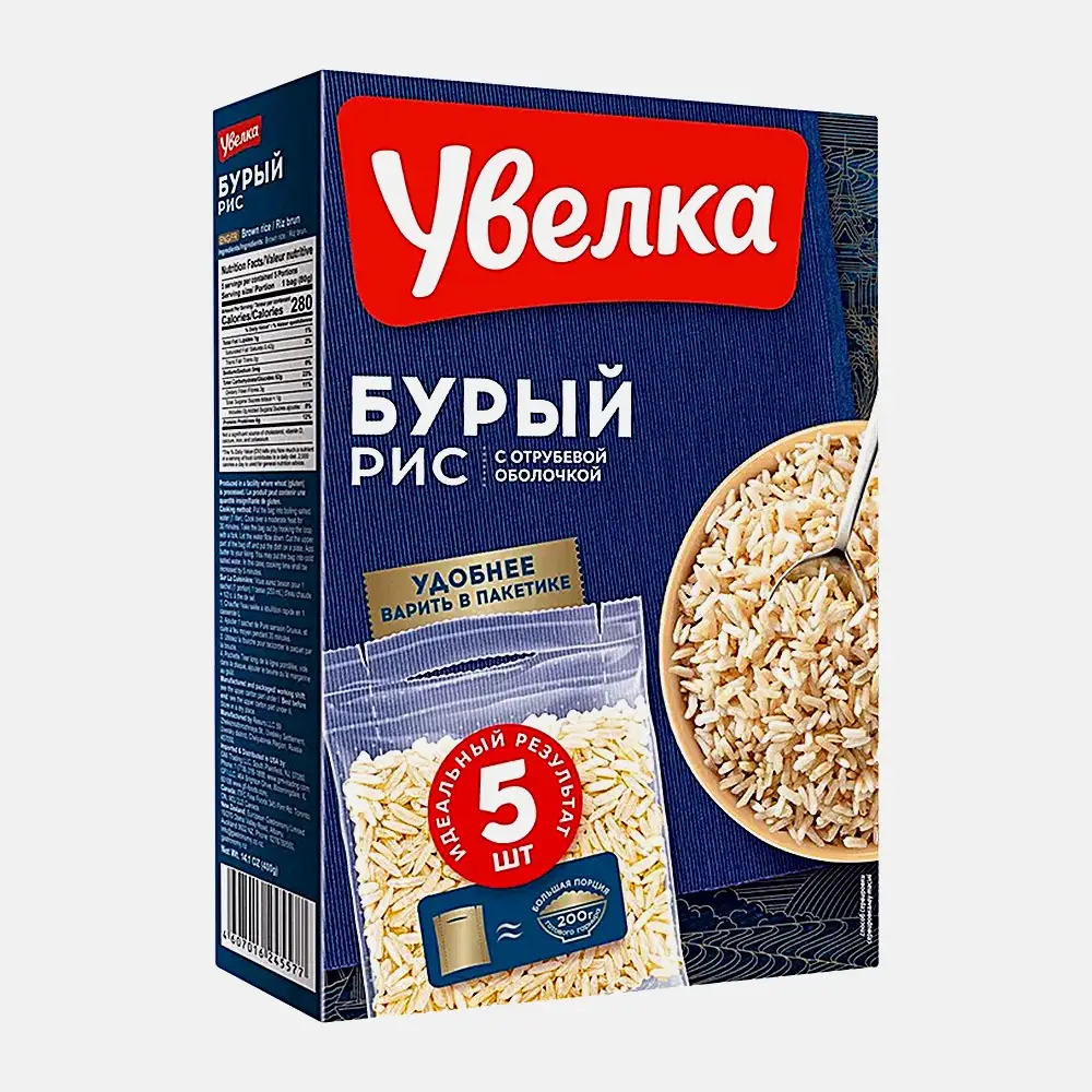 Рис Увелка бурый 5пак*80г - фото 2