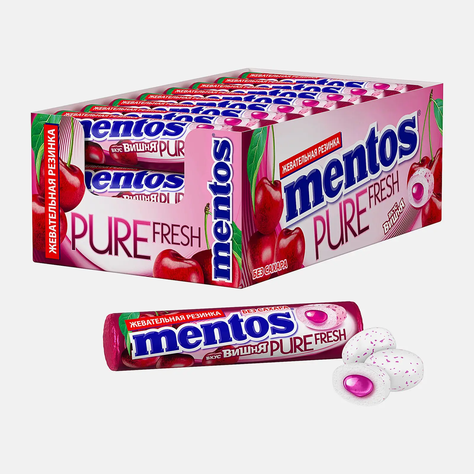 Жевательная резинка Вишня Mentos 15.5г