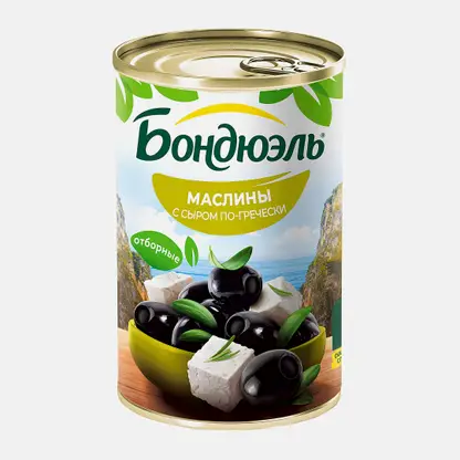 Маслины без косточки с сыром по-гречески Бондюэль 300г