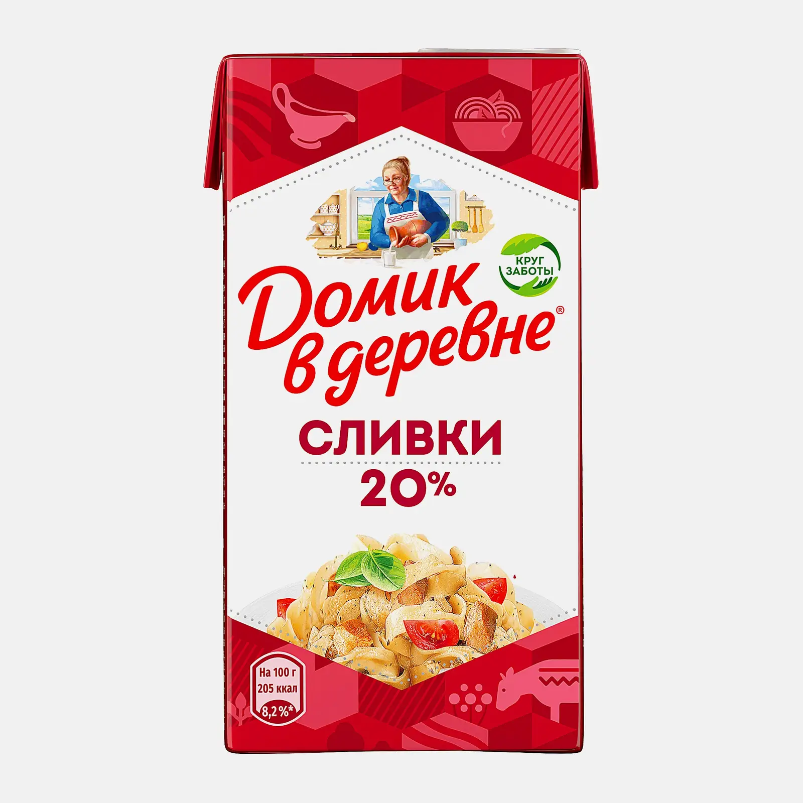 Сливки стерилизованные Домик в деревне 20% 480г