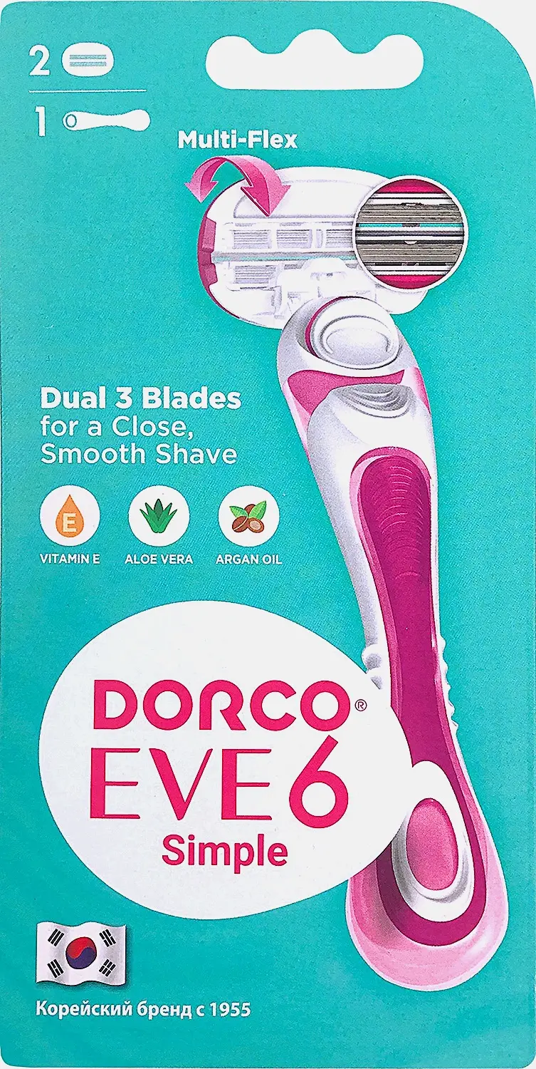 Бритва женская Dorco Eve 6 шесть лезвий сменные кассеты в комплекте 2шт - фото 2