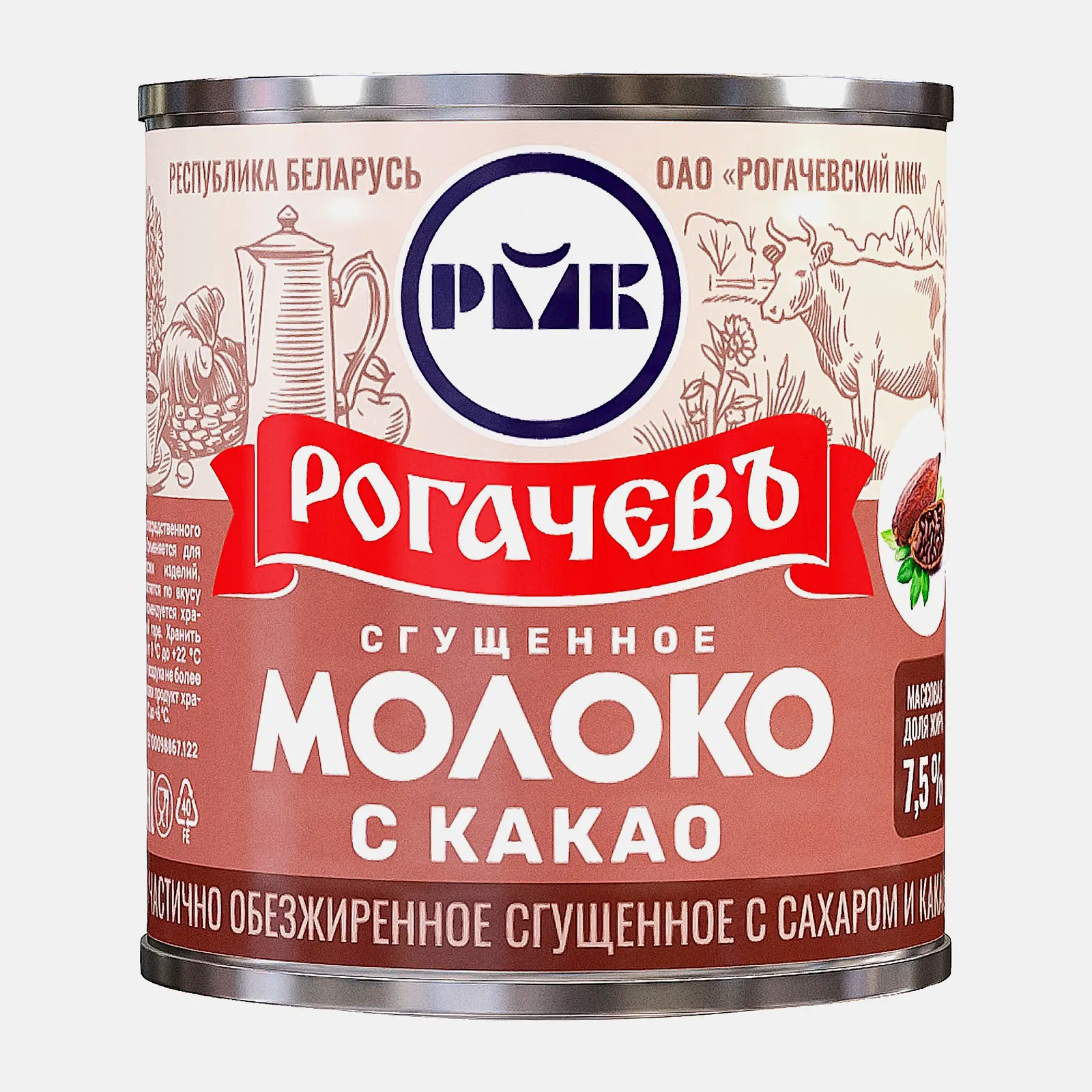 Молоко сгущенное Рогачёвъ с какао 7.5% 380г