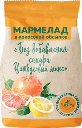 Изображение товара Мармелад желейный в кокосовой обсыпке Цитрусовый микс Меренга 220г
