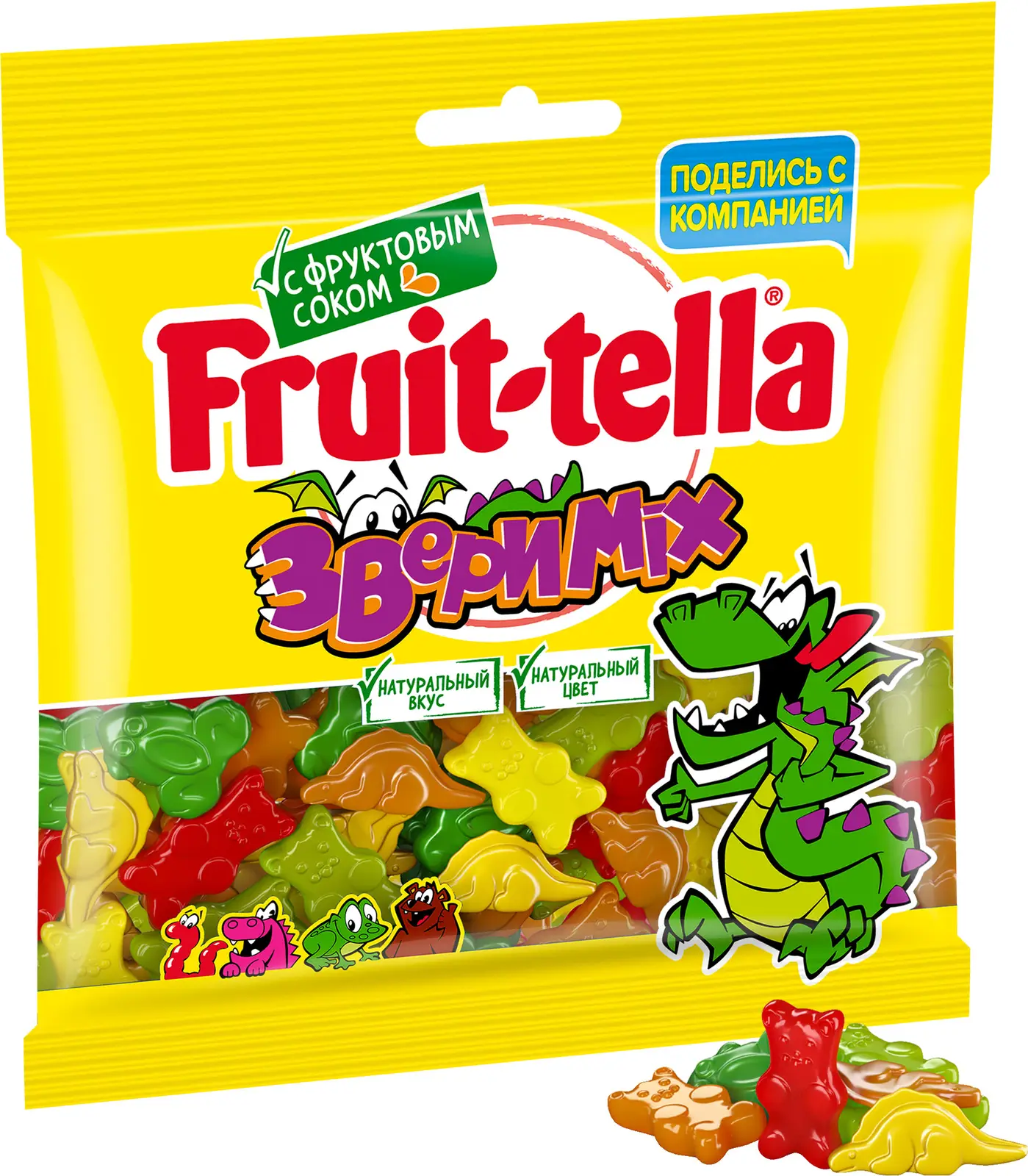 Жевательный мармелад Fruittella Звери Mix 150г - Магнит-Продукты