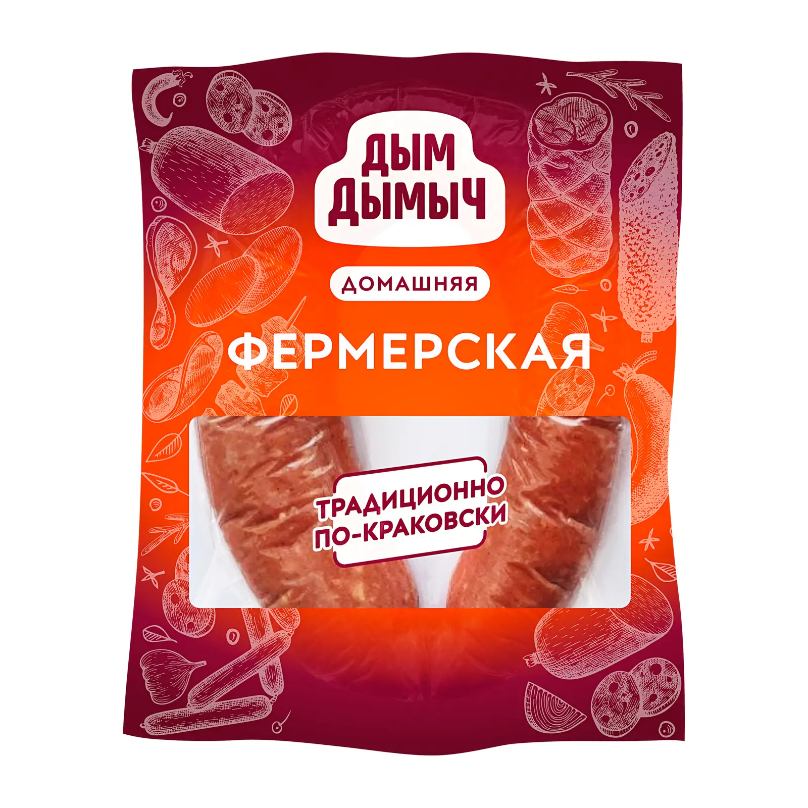 Колбаса Дым Дымыч Фермерская полукопченая 330г - Магнит-Продукты