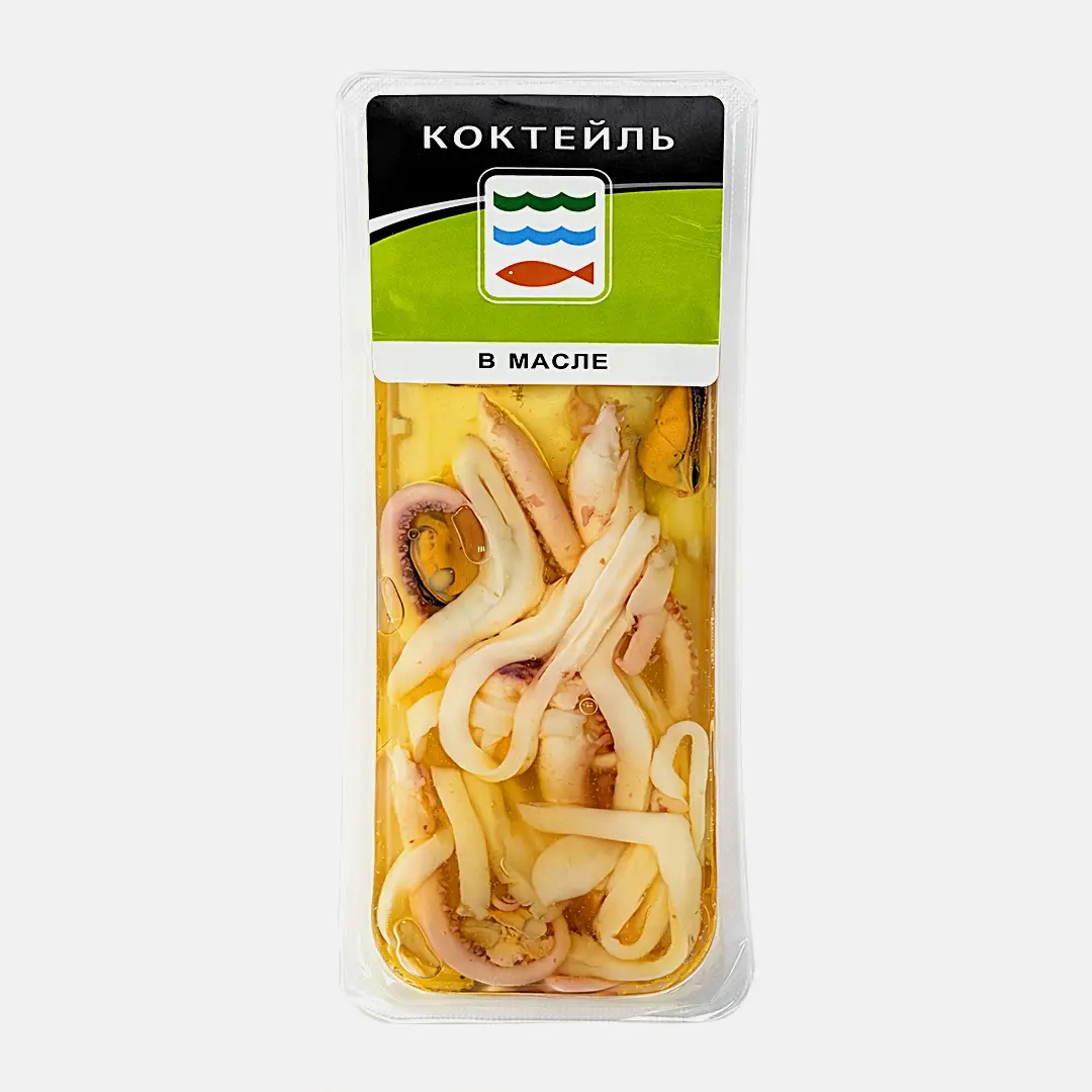 Изображение товара Коктейль из морепродуктов 3 Fish в масле 150г - морской деликатес