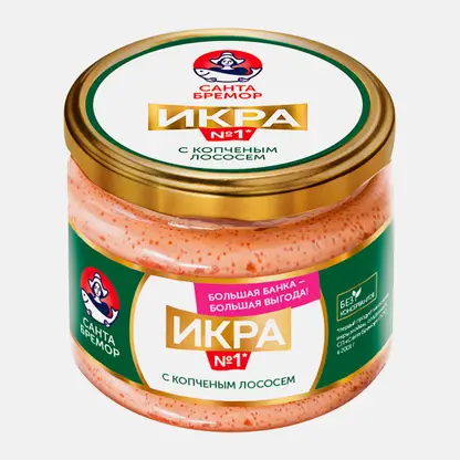 Икра мойвы Санта Бремор с копченым лососем 270г