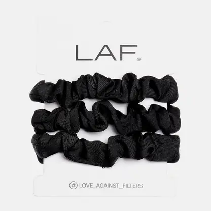 Резинки для волос LAF атласные тонкие черные 3шт