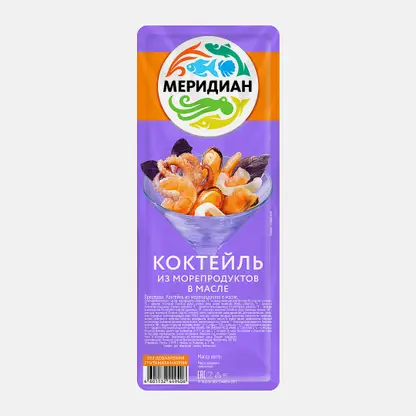 Коктейль Меридиан из морепродуктов в масле 200г