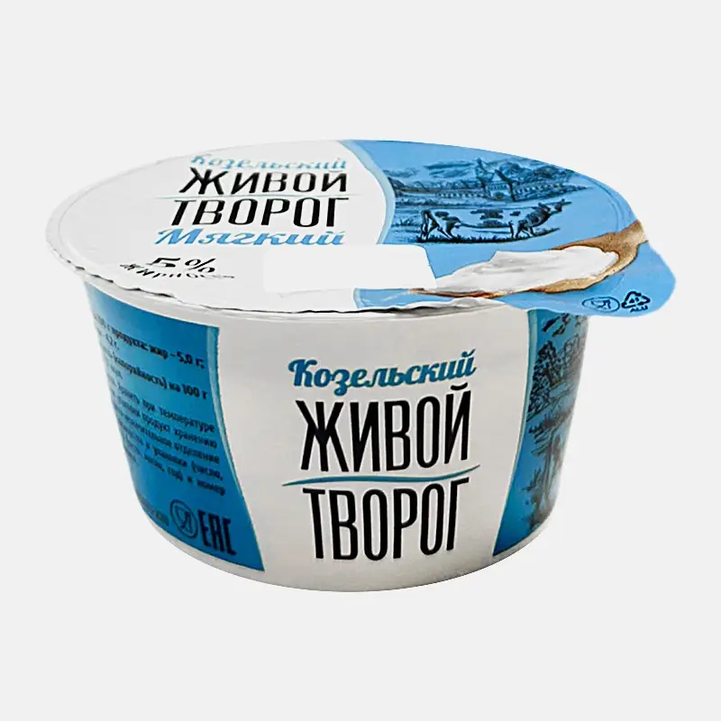 Изображение товара Мягкий обезжиренный творог Козельское Молоко 5% 125 г