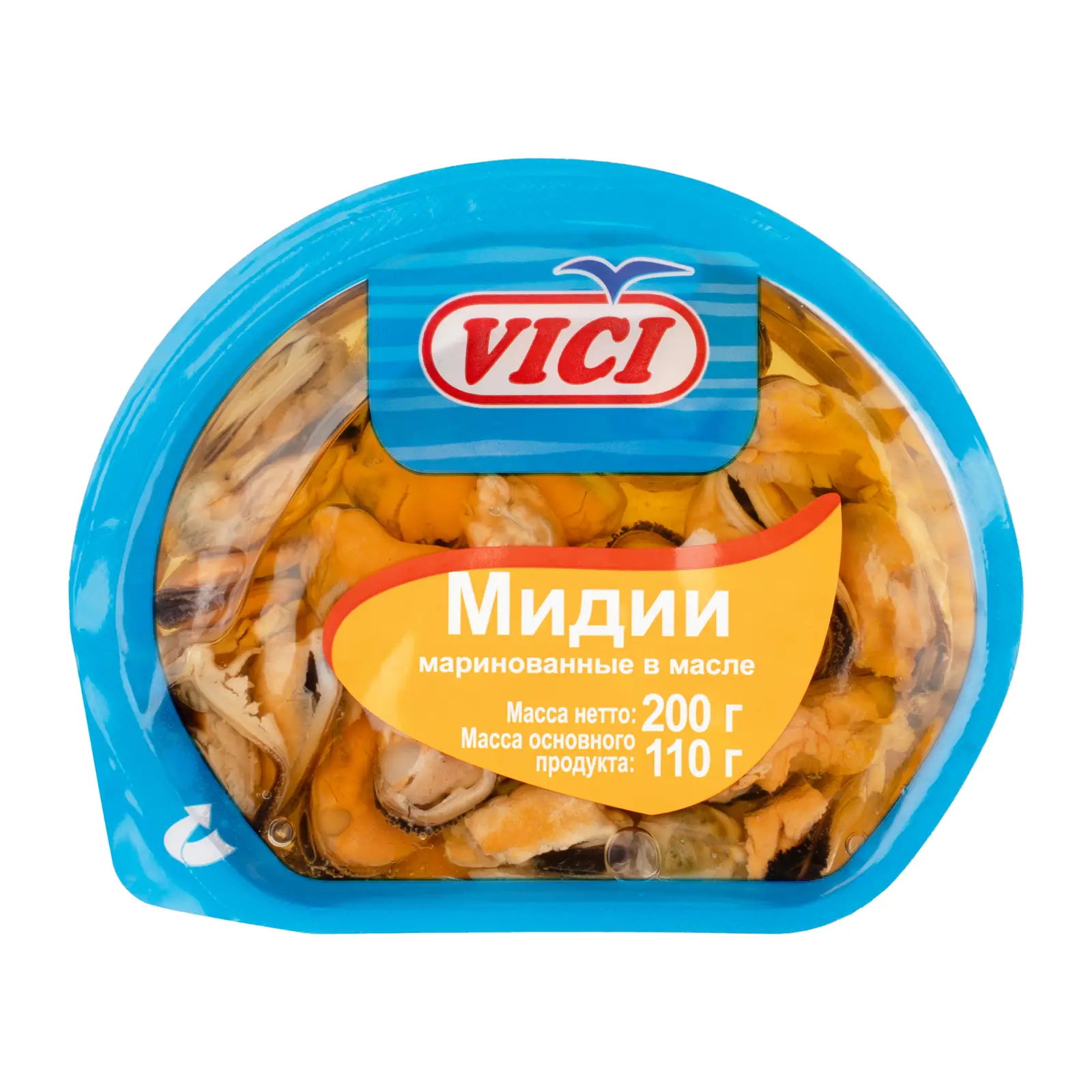 Изображение товара Мидии Vici маринованные в масле 200г натуральный морской деликатес