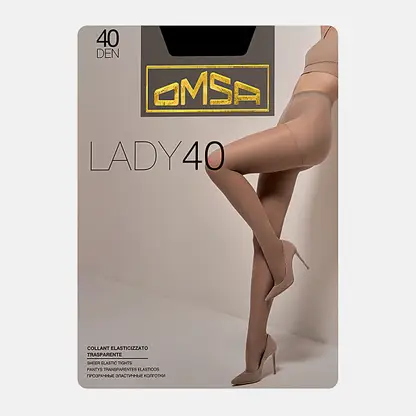 Черные колготки женские 40 den р.5 Omsa Lady