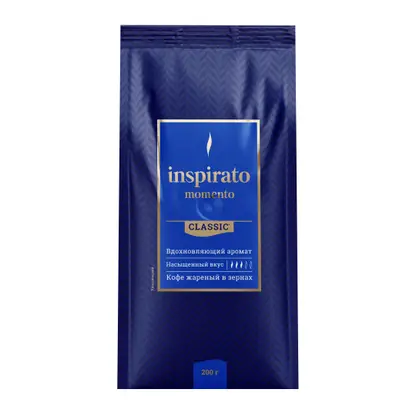 Изображение товара Кофе зерновой Inspirato натуральный 200г арабика и робуста