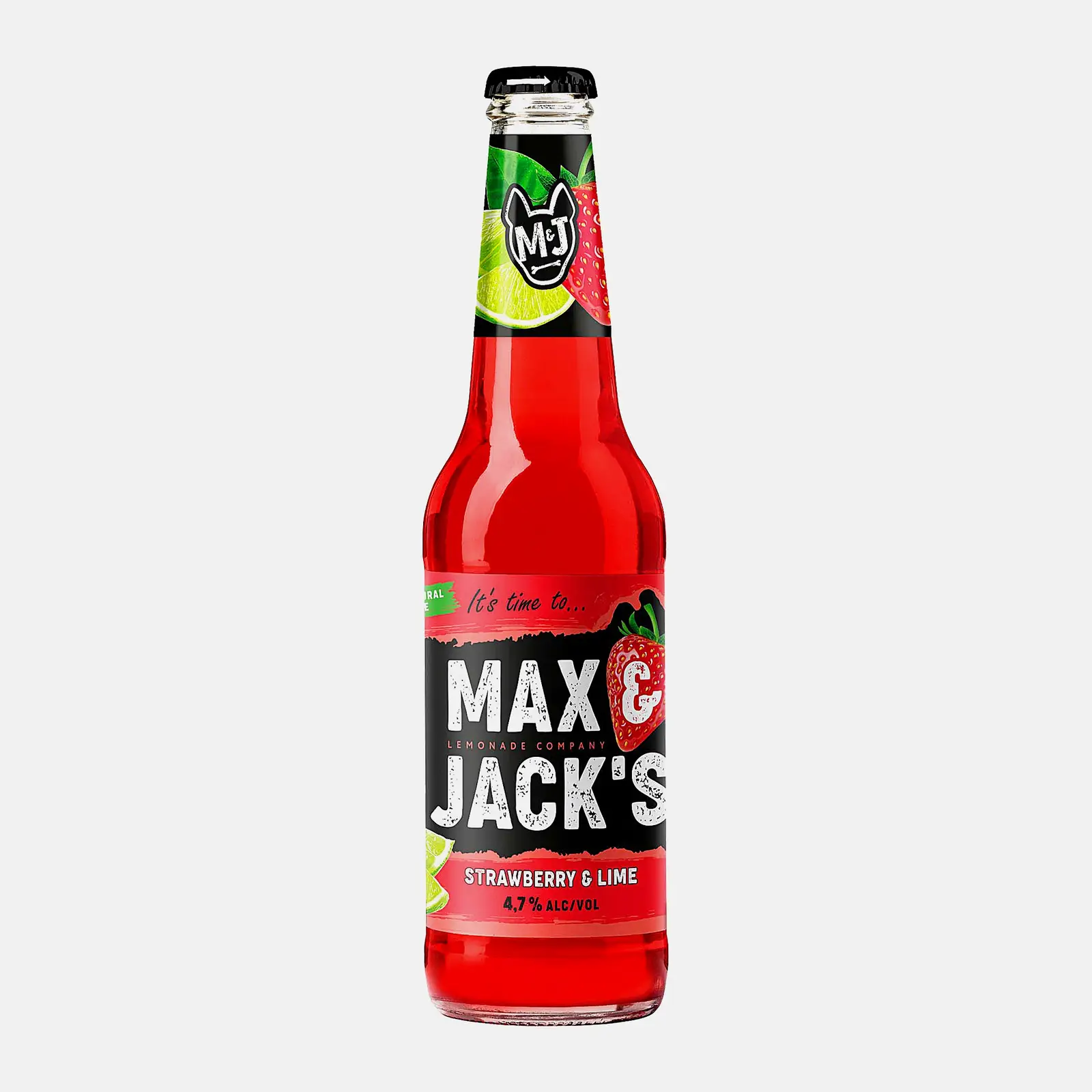 Пивной напиток Max&Jacks клубника и лайм 4.7% 400мл