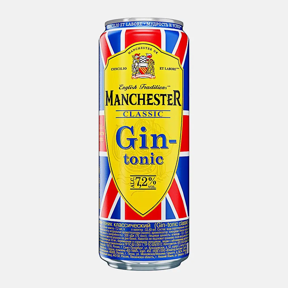 Коктейль Manchester Classic Gin&Tonic 7.2% 450мл Коктейль Manchester Classic Gin&Tonic 7.2% 450мл