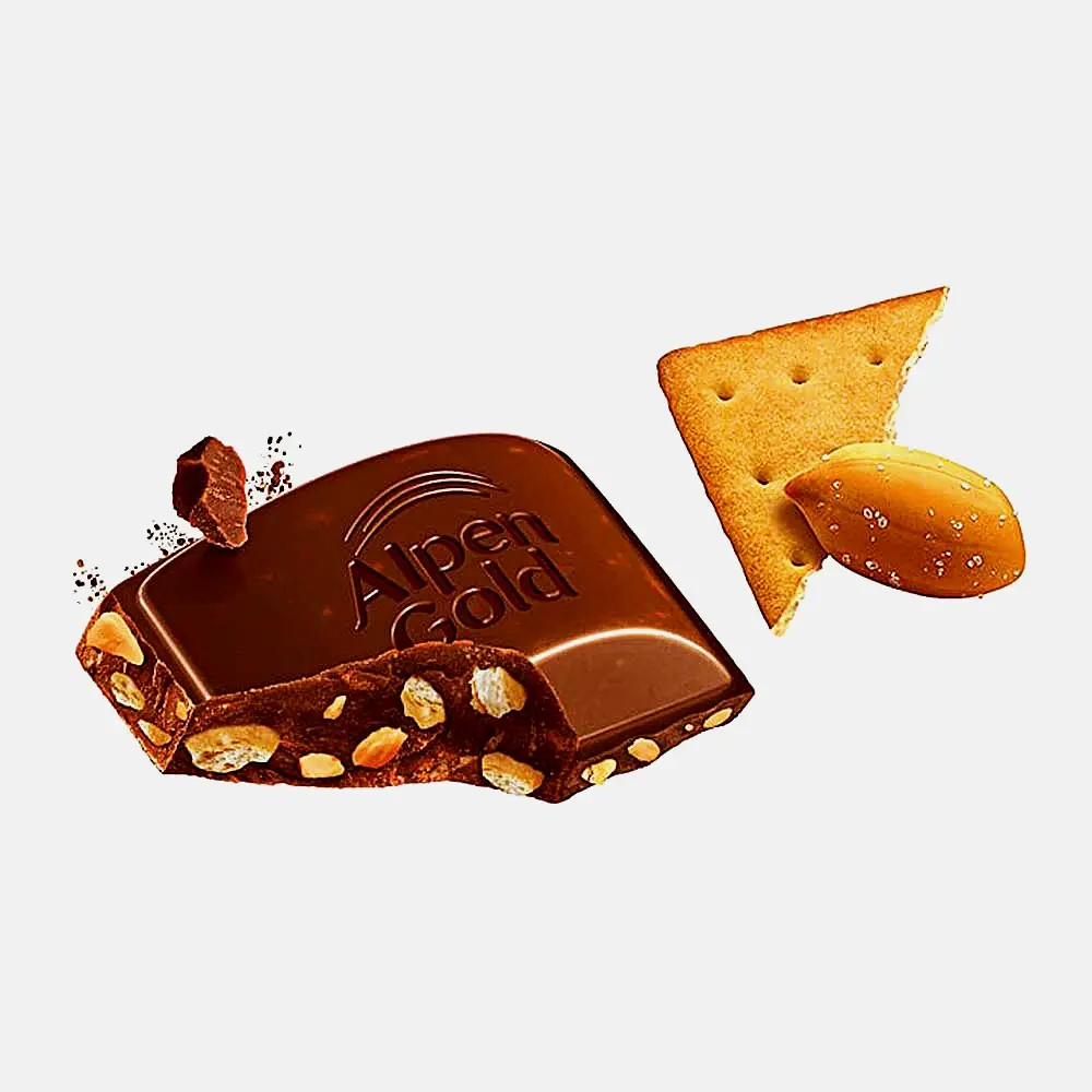 Шоколад Alpen Gold молочный Соленый арахис и крекер 80г