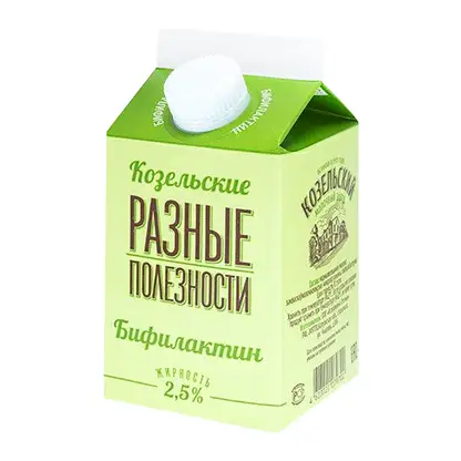 Изображение товара Бифилактин Козельское Молоко 2. 5% 450г - натуральный кисломолочный продукт для здоровья и энергии